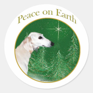 Saluki Peace Ronde Sticker
