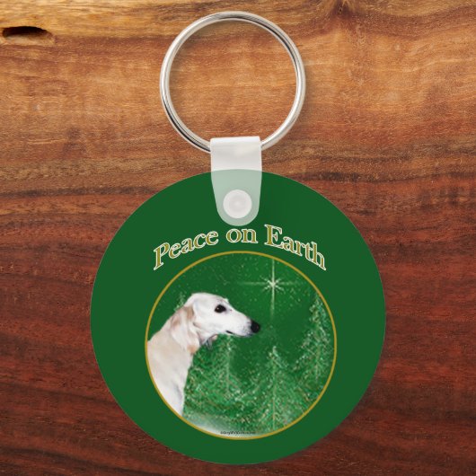 Saluki Peace Sleutelhanger (Achterkant)