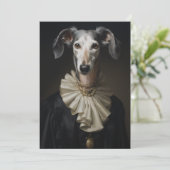 Saluki Portret Parels en Colcar Kaart (Staand voorkant)