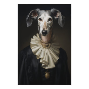 Saluki Portret Parels en kraag Foto Afdruk