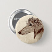 Saluki Ronde Button 5,7 Cm (Voorkant /achterkant)