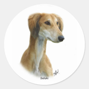 Saluki Ronde Sticker