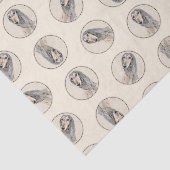 Saluki schilderij Fawn Sable Schattigee originele  Tissuepapier (Detail)