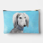 Saluki Schilderij Zilveren Veren Originele Hond Ar Etui (Achterkant)