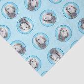 Saluki Schilderij Zilveren Veren Originele Hond Ar Tissuepapier (Detail)