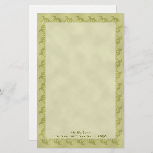 Saluki Silhouette Briefpapier (Voorkant / Achterkant)