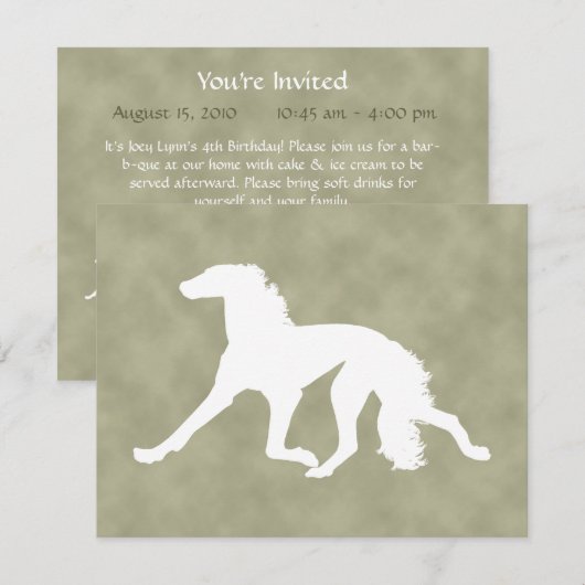 Saluki Silhouette Kaart (Voorkant / Achterkant)