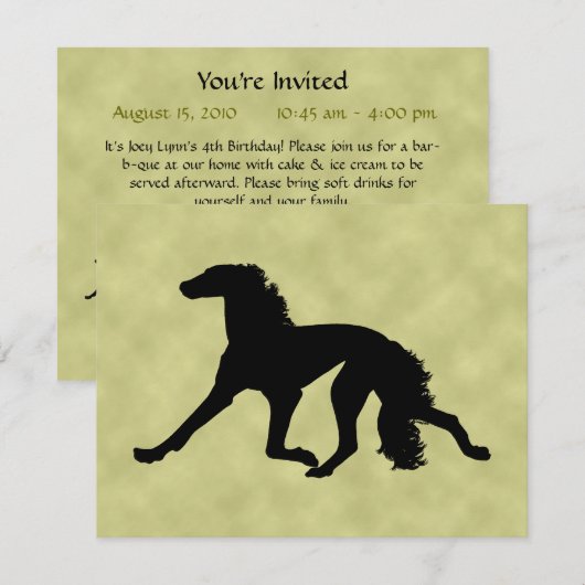 Saluki Silhouette Kaart (Voorkant / Achterkant)