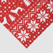 Saluki Silhouettes Kerstpatroon Rood Tissuepapier (Detail)