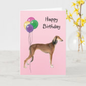 Saluki, Verjaardagsballonnen Kaart (Gele Bloem)