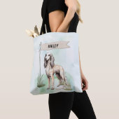 Saluki Watercolor Personalized Dog Tote Bag (Dichtbij)