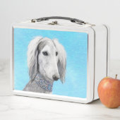 Saluki (zilver) schilderen - Kute Original Dog Art (In situ)
