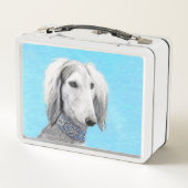 Saluki (zilver) schilderen - Kute Original Dog Art (Achterkant)