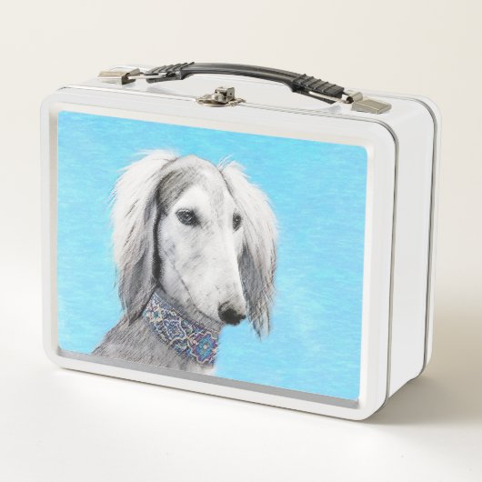 Saluki (zilver) schilderen - Kute Original Dog Art (Voorkant)