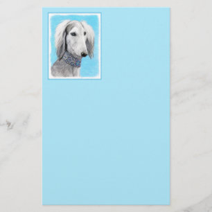Saluki (zilver) schilderen - Kute Original Dog Art