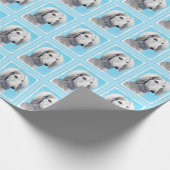 Saluki (zilver) schilderen - Kute Original Dog Art Cadeaupapier (Hoek)