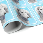 Saluki (zilver) schilderen - Kute Original Dog Art Cadeaupapier (Rol Hoek)