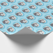 Saluki (zilver) schilderen - Kute Original Dog Art Cadeaupapier (Hoek)