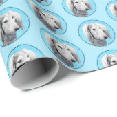 Saluki (zilver) schilderen - Kute Original Dog Art Cadeaupapier (Rol Hoek)