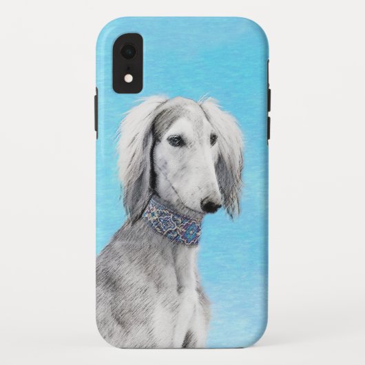Saluki (zilver) schilderen - Kute Original Dog Art Case-Mate iPhone Case (Achterkant)