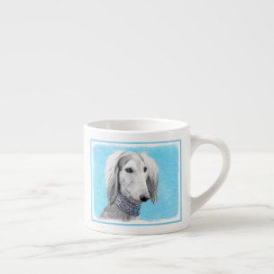 Saluki (zilver) schilderen - Kute Original Dog Art Espresso Kop