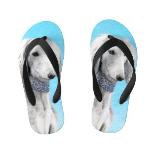 Saluki (zilver) schilderen - Kute Original Dog Art Kinder Teenslippers