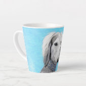 Saluki (zilver) schilderen - Kute Original Dog Art Latte Mok (Linkerhoek)