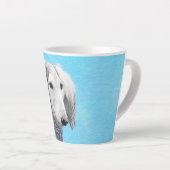 Saluki (zilver) schilderen - Kute Original Dog Art Latte Mok (Rechterhoek)