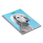 Saluki (zilver) schilderen - Kute Original Dog Art Notitieboek (Rechterzijde)