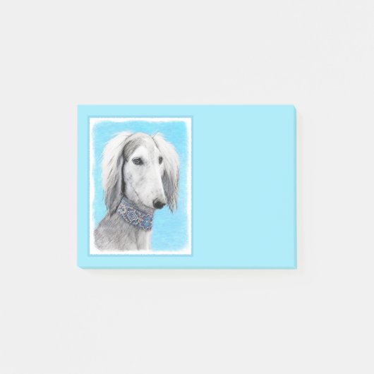 Saluki (zilver) schilderen - Kute Original Dog Art Post-it® Notes (Voorkant)