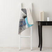 Saluki (zilver) schilderen - Kute Original Dog Art Sherpa Deken (In situ)