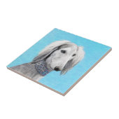 Saluki (zilver) schilderen - Kute Original Dog Art Tegeltje (Zijkant)