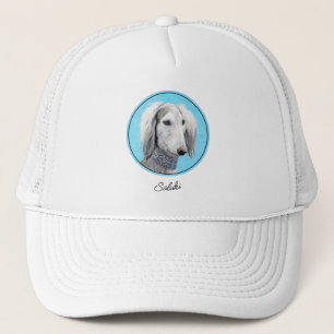 Saluki (zilver) schilderen - Kute Original Dog Art Trucker Pet