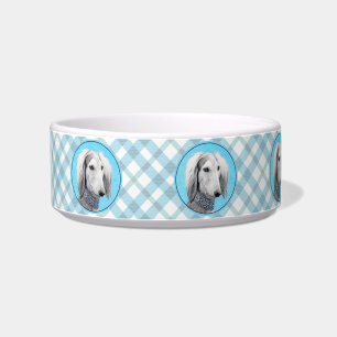 Saluki (zilver) schilderen - Kute Original Dog Art Voerbakje