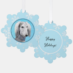 Saluki (Zilver) Schilderij - Grappige Originele Ho Ornament Kaart