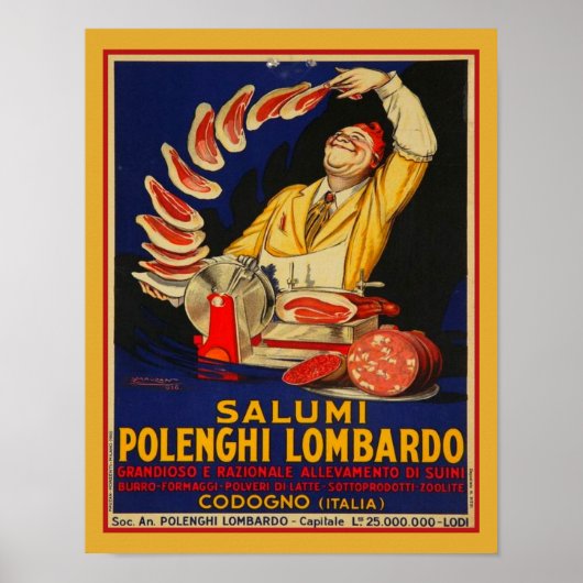 Salumi Polenghi Lombardi door Mauzan Poster (Voorkant)
