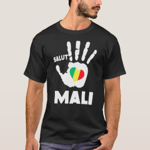 Salut Mali met Malinese vlag in een hartenliefde M T-shirt