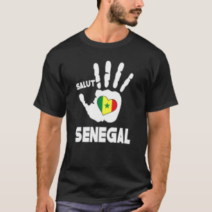 Salut Senegal met Selegalese vlag in een hartliefd T-shirt