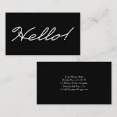 Salutaties van Hallo zwart-wit Visitekaartje (Voorkant / Achterkant)