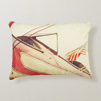 "Salute" Antiek Biplane Red Accent Kussen