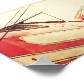 "Salute" Antiek vliegtuig Biplanes Red Poster (Hoek)