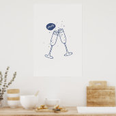 Salute Cheers Brillen Clinking Print Minimalist (Keuken)
