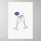 Salute Cheers Brillen Clinking Print Minimalist (Voorkant)