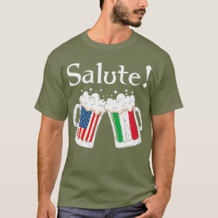 Salute Italiaanse Cheers Toast Beer American Flag T-shirt