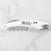 Salute, met wijn bril. kurkentrekker (Achterkant)