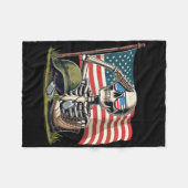 Salute Skeleton Amerikaanse vlag Memorial Day 4e Fleece Deken (Voorkant (Horizontaal))