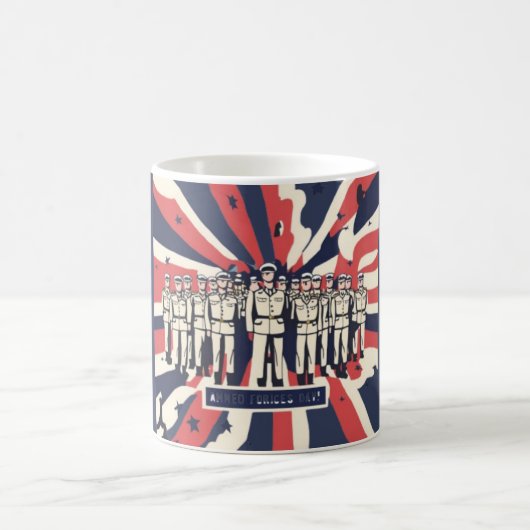 "Salute to Service: Happy Armed Forces Day" T-shir Koffiemok (Center)