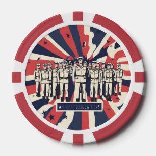 "Salute to Service: Happy Armed Forces Day" T-shir Poker Chips