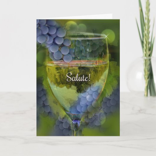 Salute Wine Birthday Kaart voor Vriend (Voorkant)