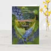 Salute Wine Birthday Kaart voor Vriend (Gele Bloem)